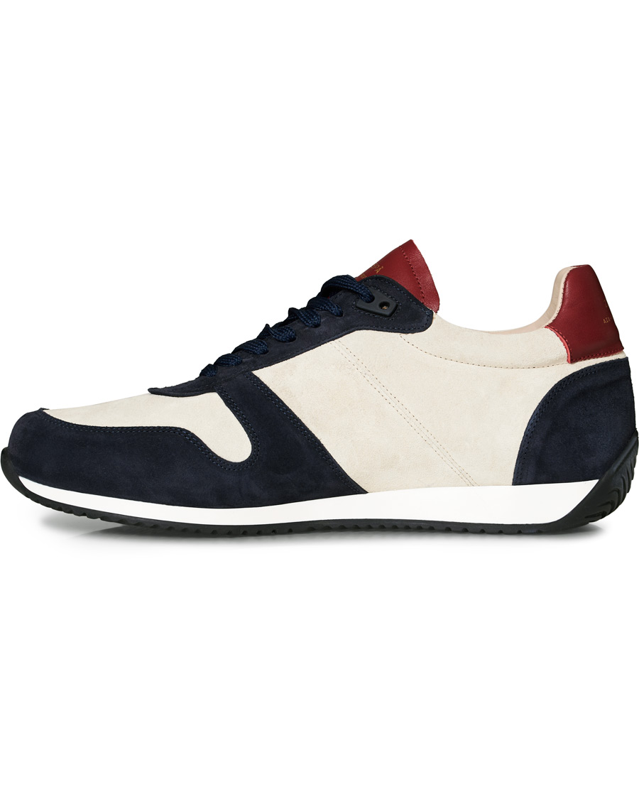 Hombres | Zespà ZSP6 Suede Runner Sneakers Off White/Cerise | Zespà | ZSP6 Suede Runner Sneakers Off White/Cerise