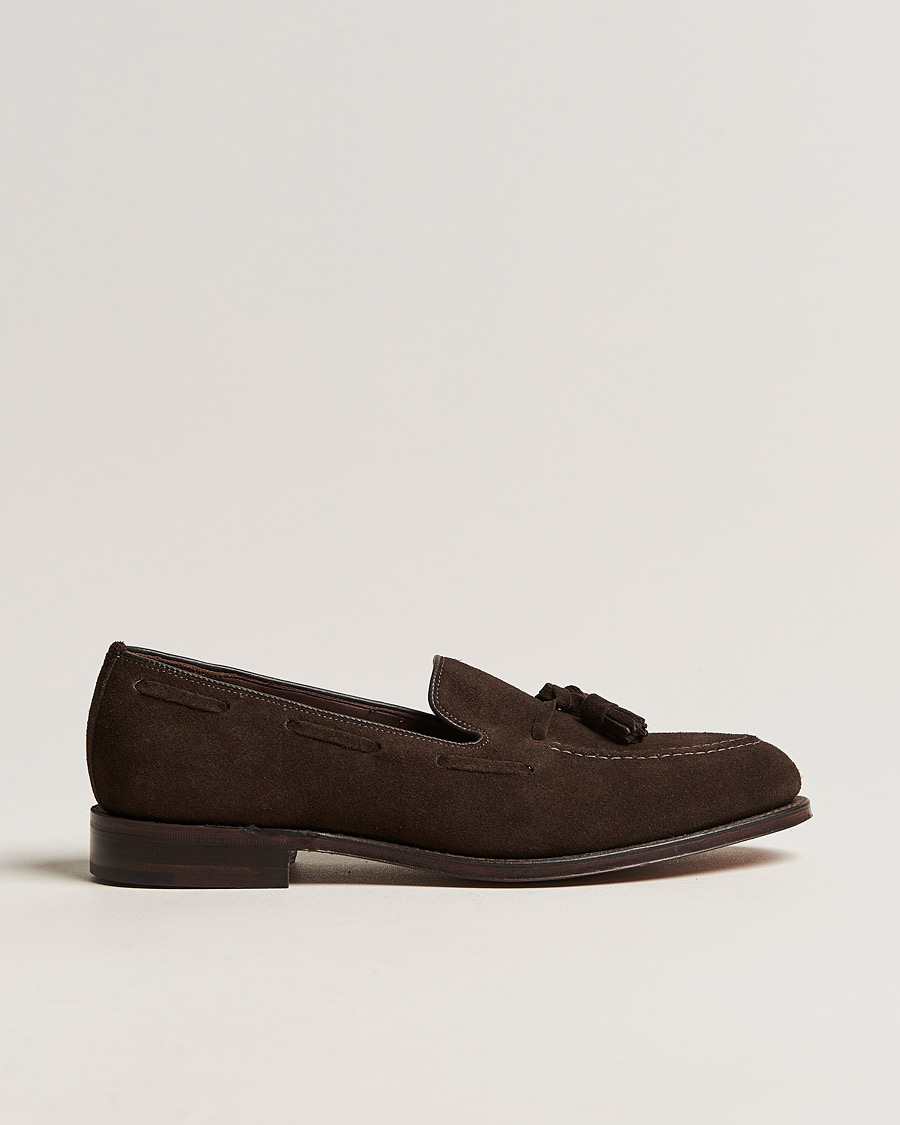 Hombres | Mocasines | Loake 1880 | Russell Tassel Loafer Chocolate Brown Suede