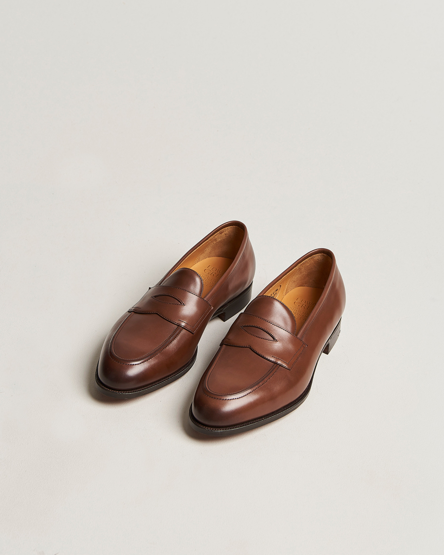 Hombres | Zapatos hechos a mano | Edward Green | Piccadilly Penny Loafer Dark Oak Antique