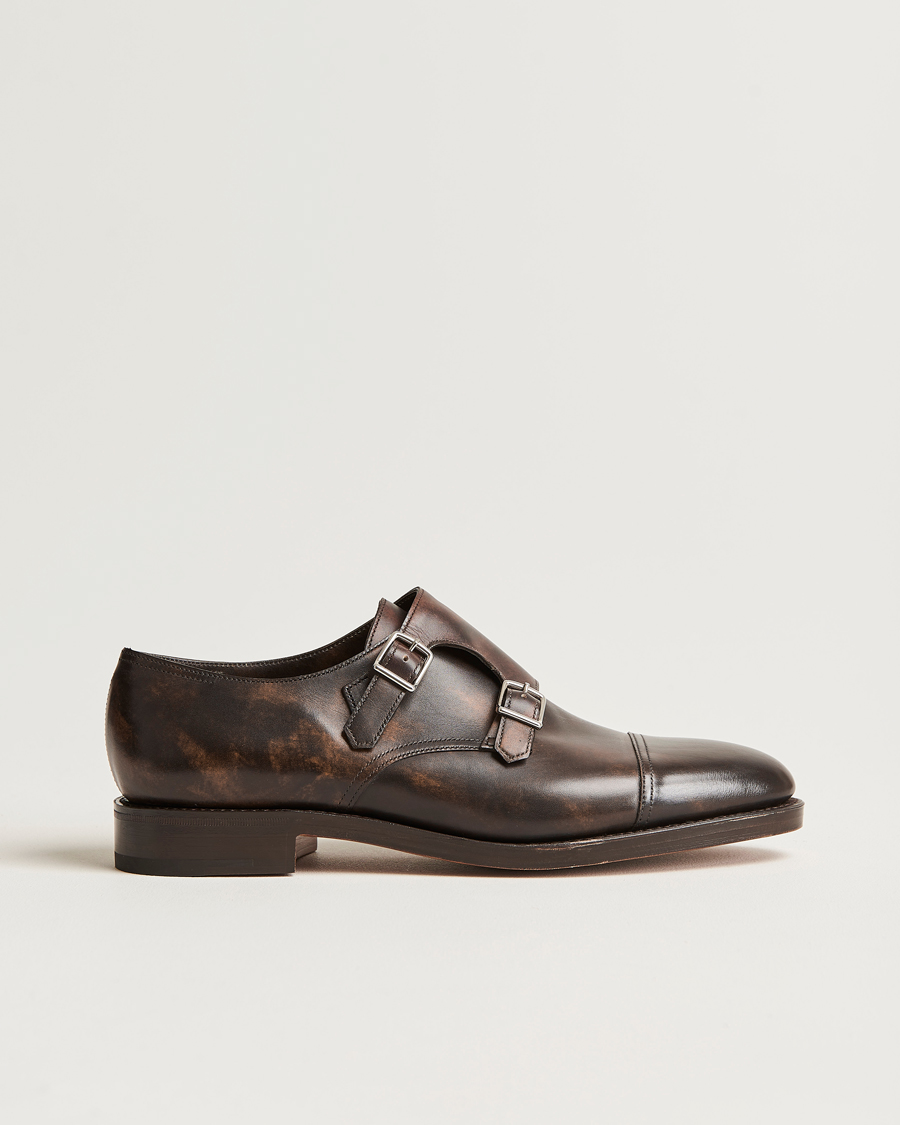 Hombres | John Lobb William Double Monkstrap Dark Brown Calf | John Lobb | William Double Monkstrap Dark Brown Calf