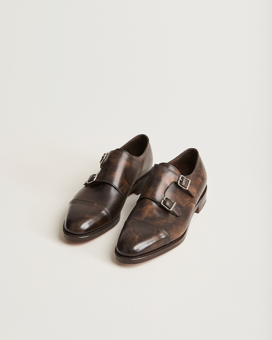 Hombres | Zapatos de traje | John Lobb | William Double Monkstrap Dark Brown Calf