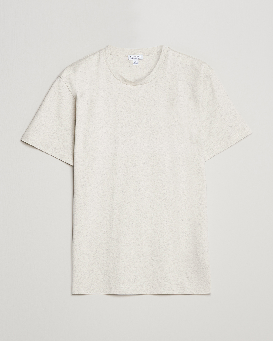 Hombres | Camisetas | Sunspel | Riviera Midweight T-Shirt Archive White