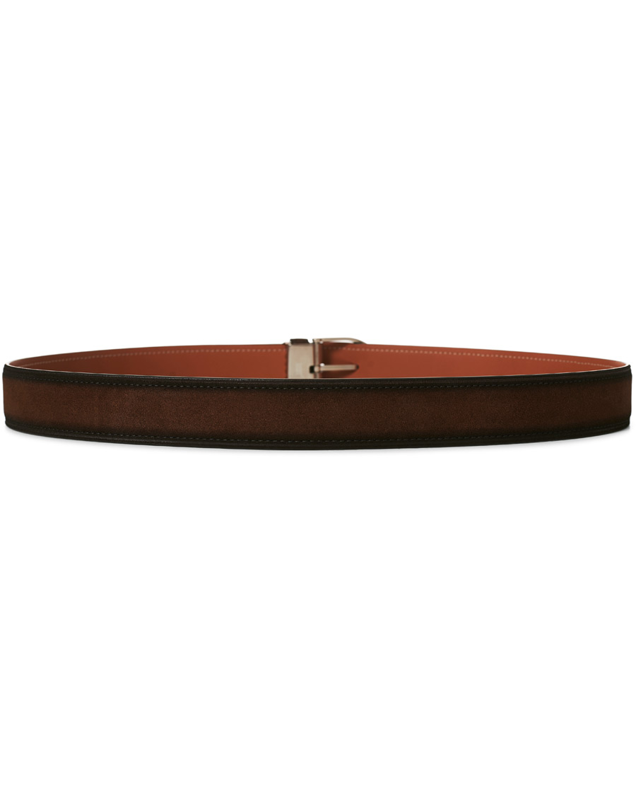 Hombres | Montblanc Horseshoe Buckle Belt 35mm Light Brown Suede | Montblanc | Horseshoe Buckle Belt 35mm Light Brown Suede