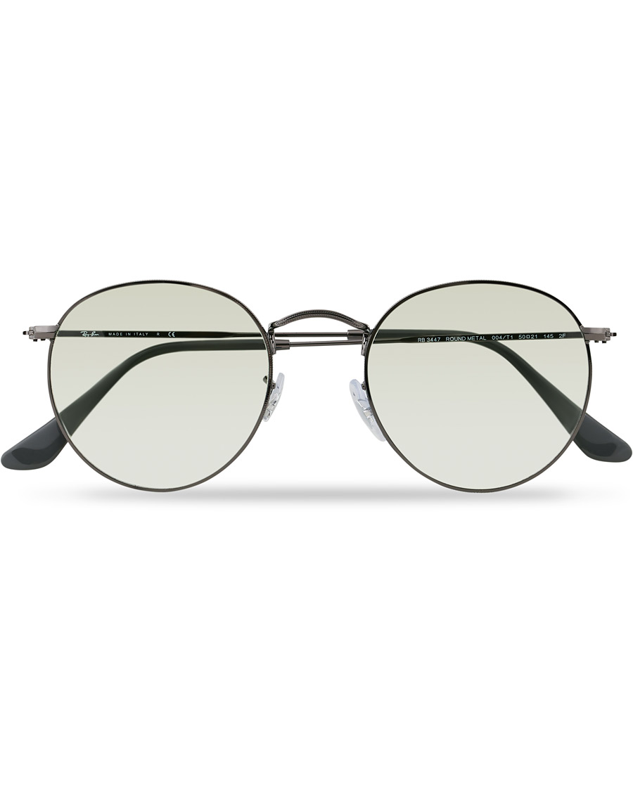 Hombres | Ray-Ban 0RB3447 Round Metal Sunglasses Gunmetal/Light Green | Ray-Ban | 0RB3447 Round Metal Sunglasses Gunmetal/Light Green