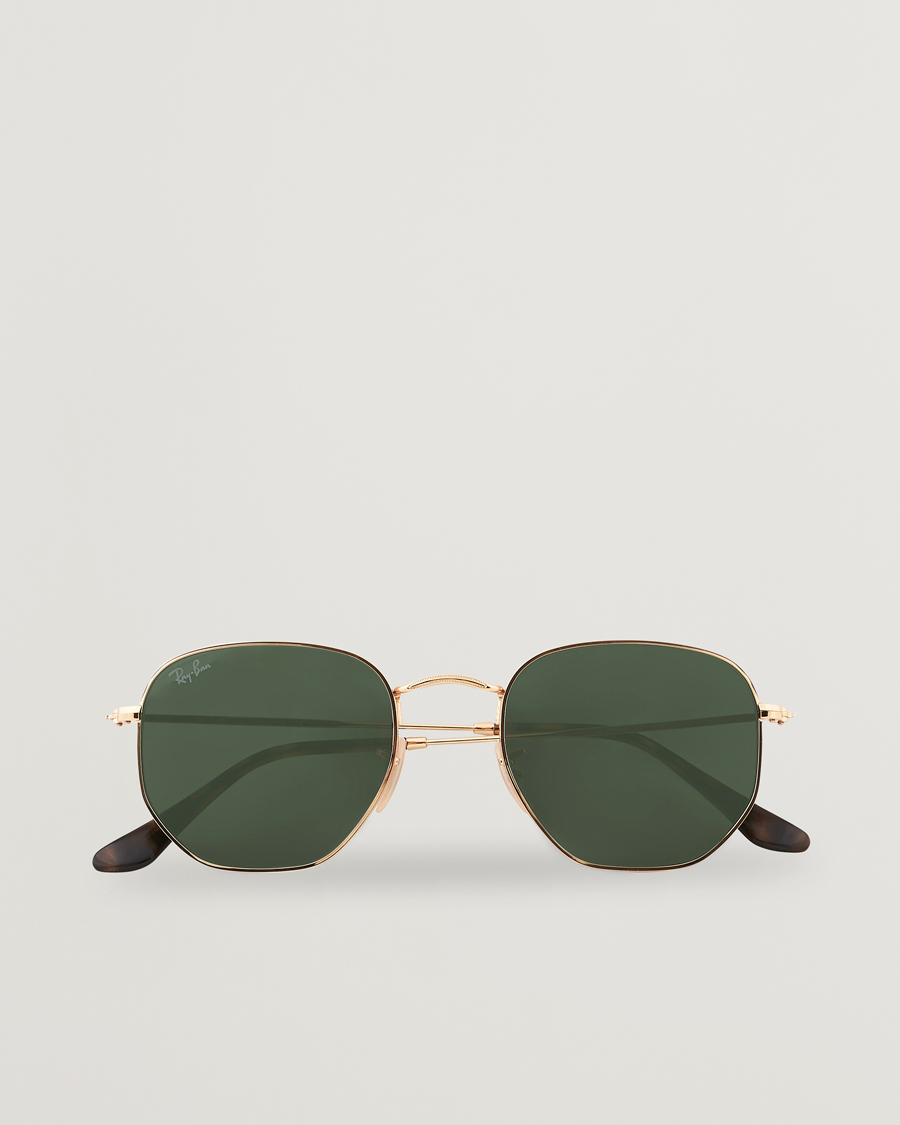 Hombres | Gafas de sol | Ray-Ban | 0RB3548N Hexagonal Sunglasses Gold/Green