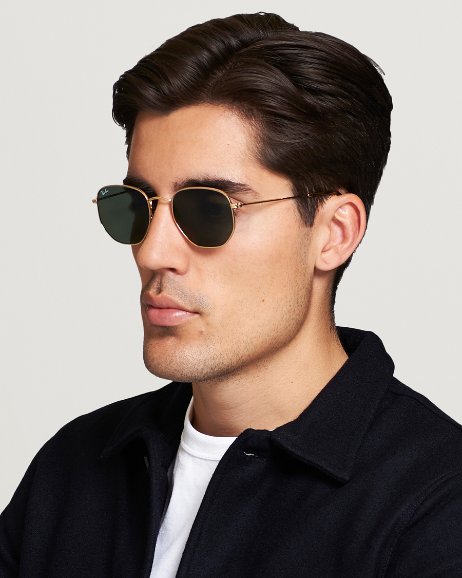 Hombres | Gafas de sol | Ray-Ban | 0RB3548N Hexagonal Sunglasses Gold/Green
