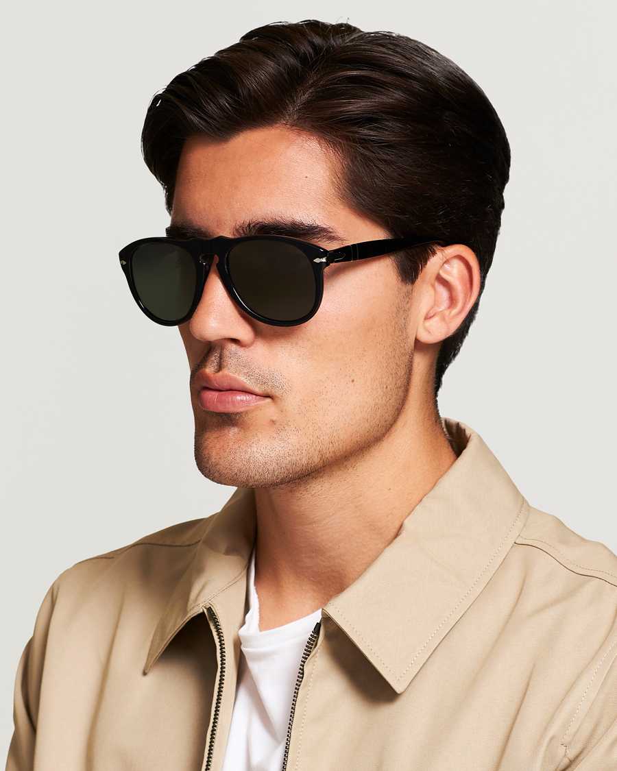 Hombres | Gafas de sol D-frame | Persol | 0PO0649 Sunglasses Black/Crystal Green