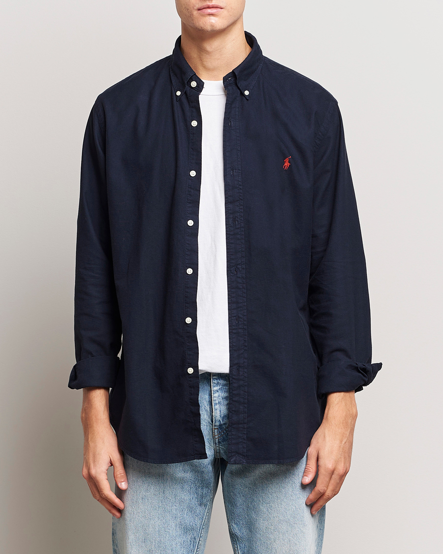 Herr | Skjortor | Polo Ralph Lauren | Custom Fit Garment Dyed Oxford Shirt Navy
