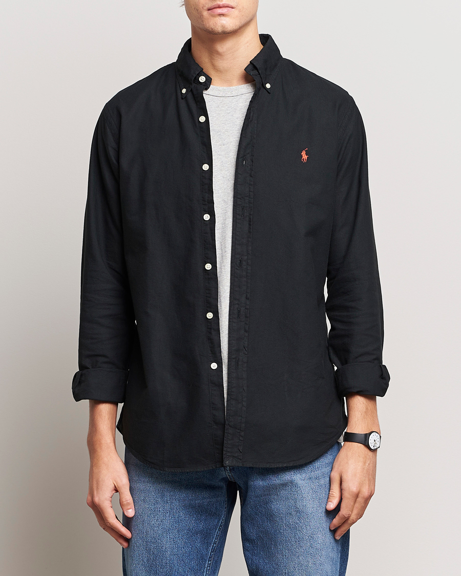 Hombres | Camisas | Polo Ralph Lauren | Custom Fit Garment Dyed Oxford Shirt Black