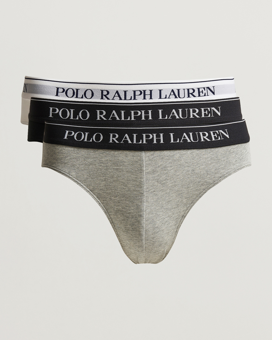 Hombres | Ropa interior y calcetines | Polo Ralph Lauren | 3-Pack Low Rise Brief Black/White/Grey
