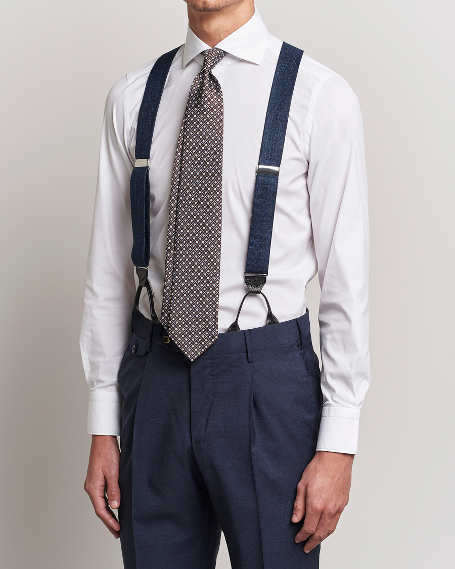 Hombres | Albert Thurston Hardy Minnis Bamboo Braces 38mm Navy | Albert Thurston | Hardy Minnis Bamboo Braces 38mm Navy