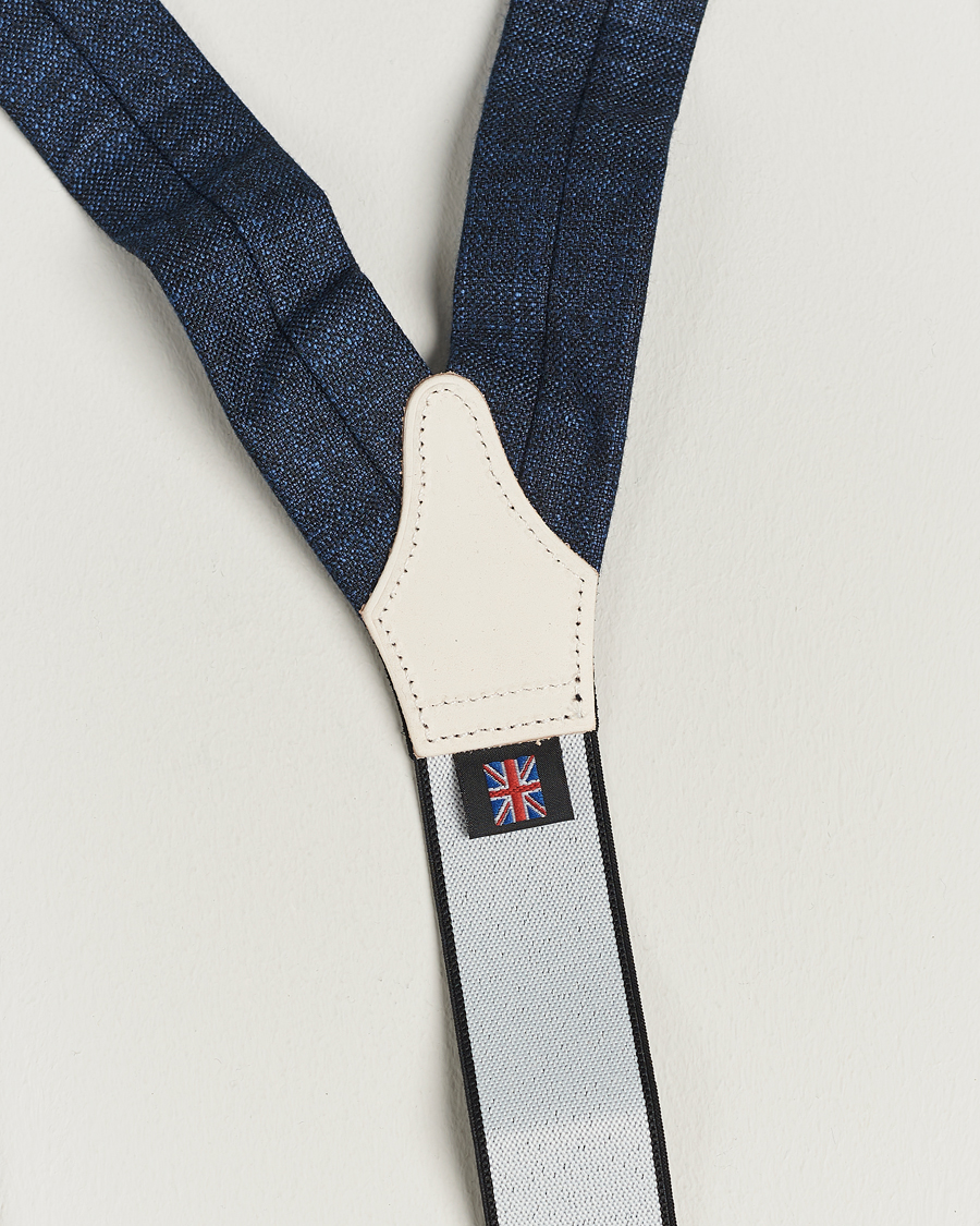 Hombres | Albert Thurston Hardy Minnis Bamboo Braces 38mm Navy | Albert Thurston | Hardy Minnis Bamboo Braces 38mm Navy