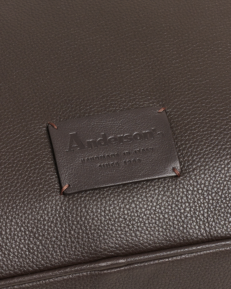 Hombres | Bolsos | Anderson's | Full Grain Leather Briefcase Dark Brown