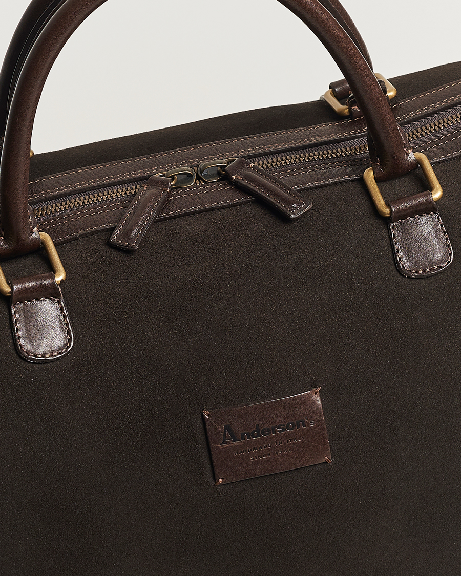 Hombres | Anderson's Boston Suede Weekendbag Brown/Brown | Anderson's | Boston Suede Weekendbag Brown/Brown