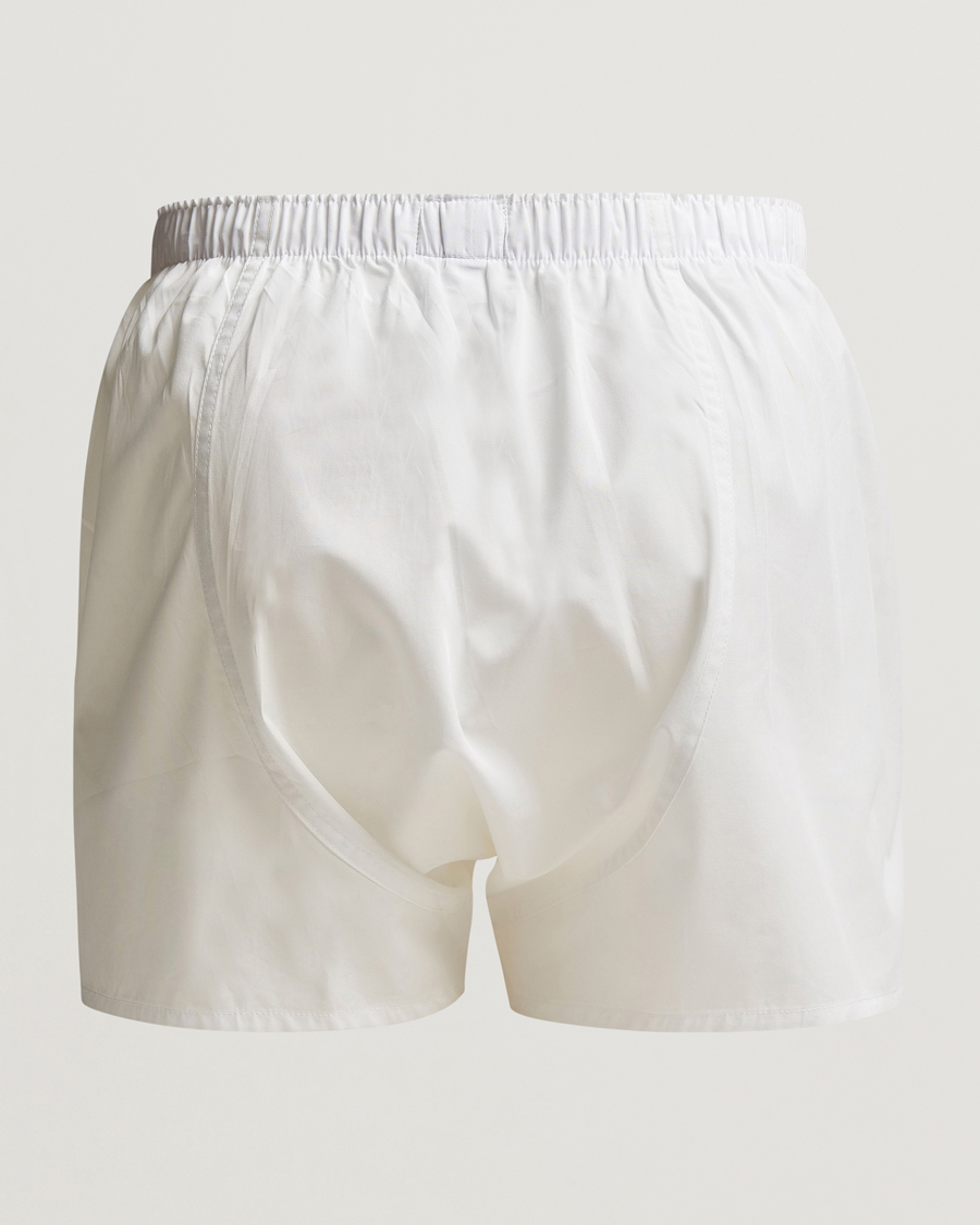 Hombres | Best of British | Sunspel | Classic Woven Cotton Boxer Shorts White