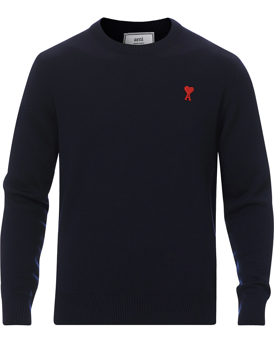 Hombres | Jerséis y prendas de punto | AMI | Heart Logo Merino Sweater Navy
