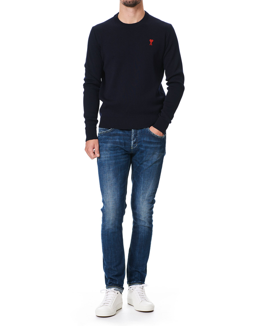Hombres | Jerséis y prendas de punto | AMI | Heart Logo Merino Sweater Navy