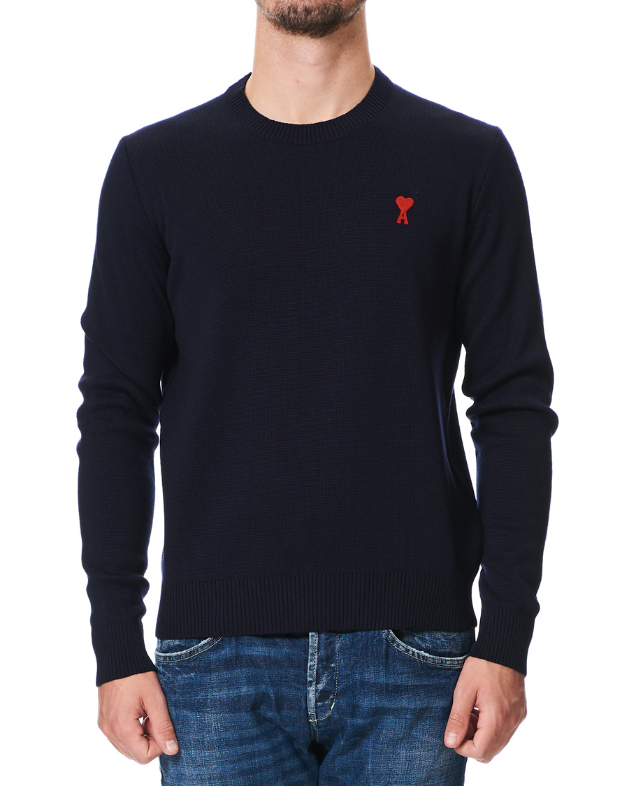 Hombres | Jerséis y prendas de punto | AMI | Heart Logo Merino Sweater Navy