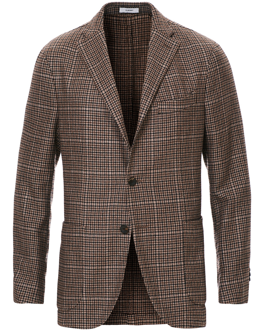 Hombres | Blazers | Boglioli | K Jacket Houndstooth Blazer Brown