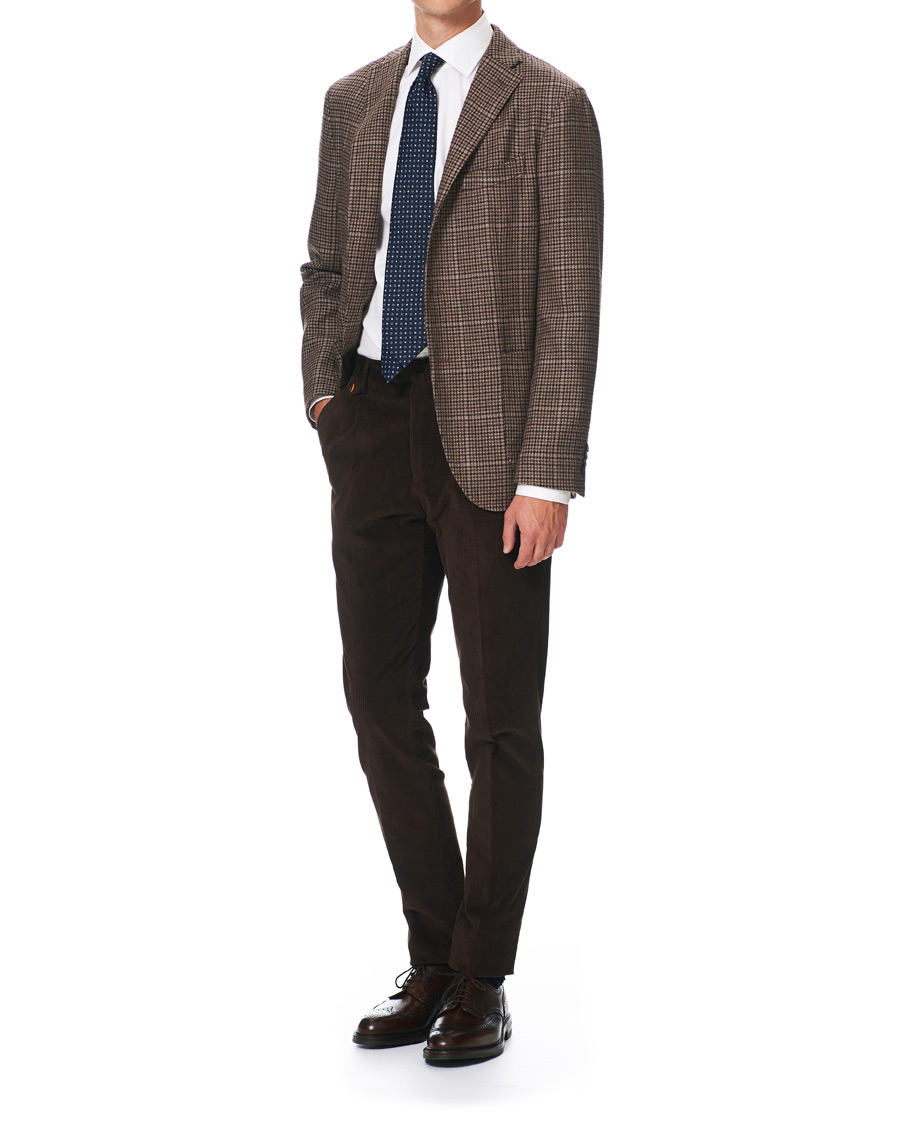Hombres | Blazers | Boglioli | K Jacket Houndstooth Blazer Brown
