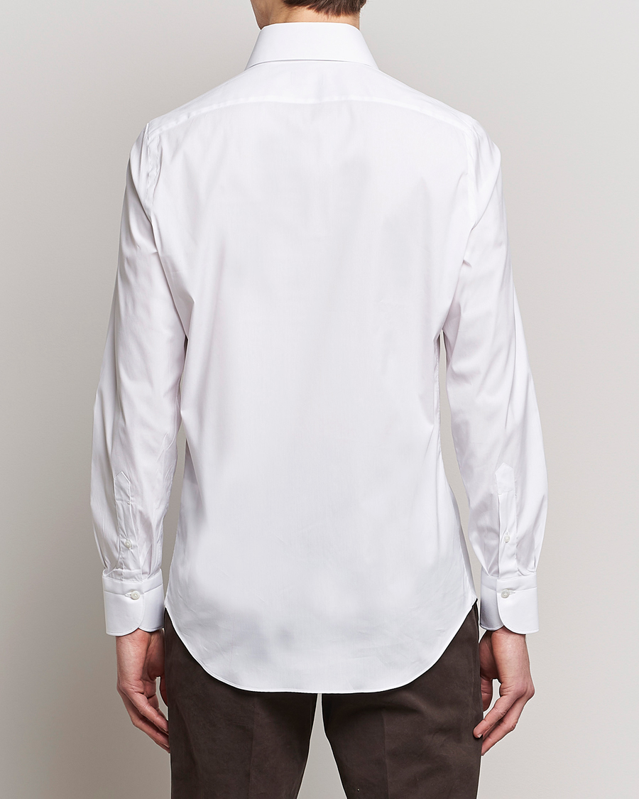 Hombres | Camisas | Finamore Napoli | Milano Slim Fit Stretch Shirt White