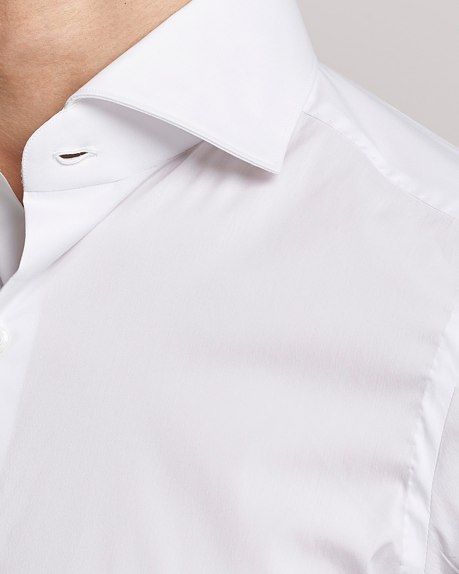 Hombres | Camisas | Finamore Napoli | Milano Slim Fit Stretch Shirt White