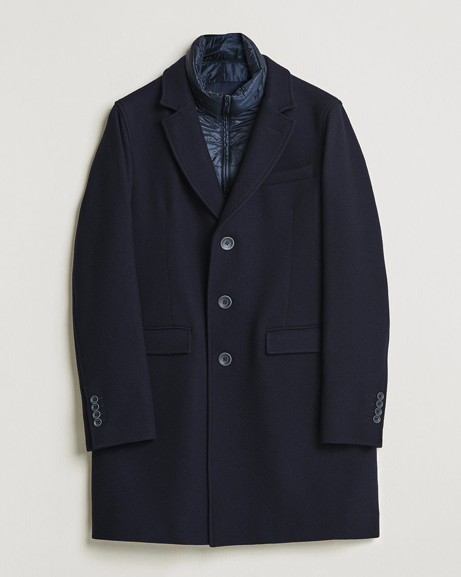 Hombres | Abrigos y chaquetas | Herno | Wool Zip Coat Navy