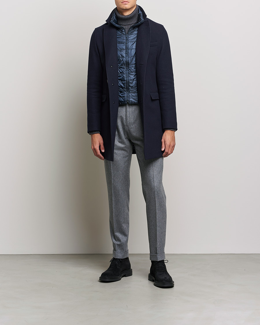 Hombres | Abrigos y chaquetas | Herno | Wool Zip Coat Navy