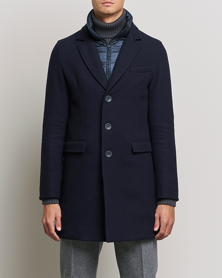 Hombres | Abrigos y chaquetas | Herno | Wool Zip Coat Navy