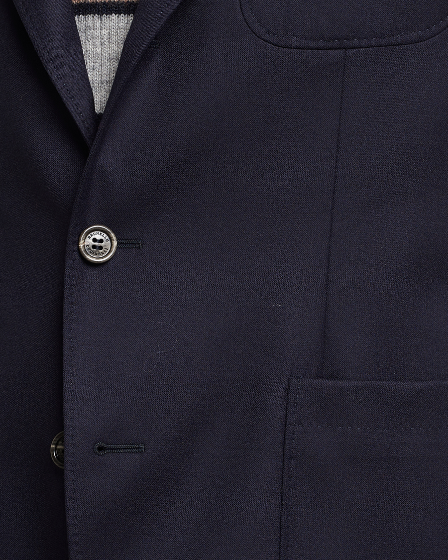Hombres | Blazers | Brunello Cucinelli | Flannel Blazer Navy