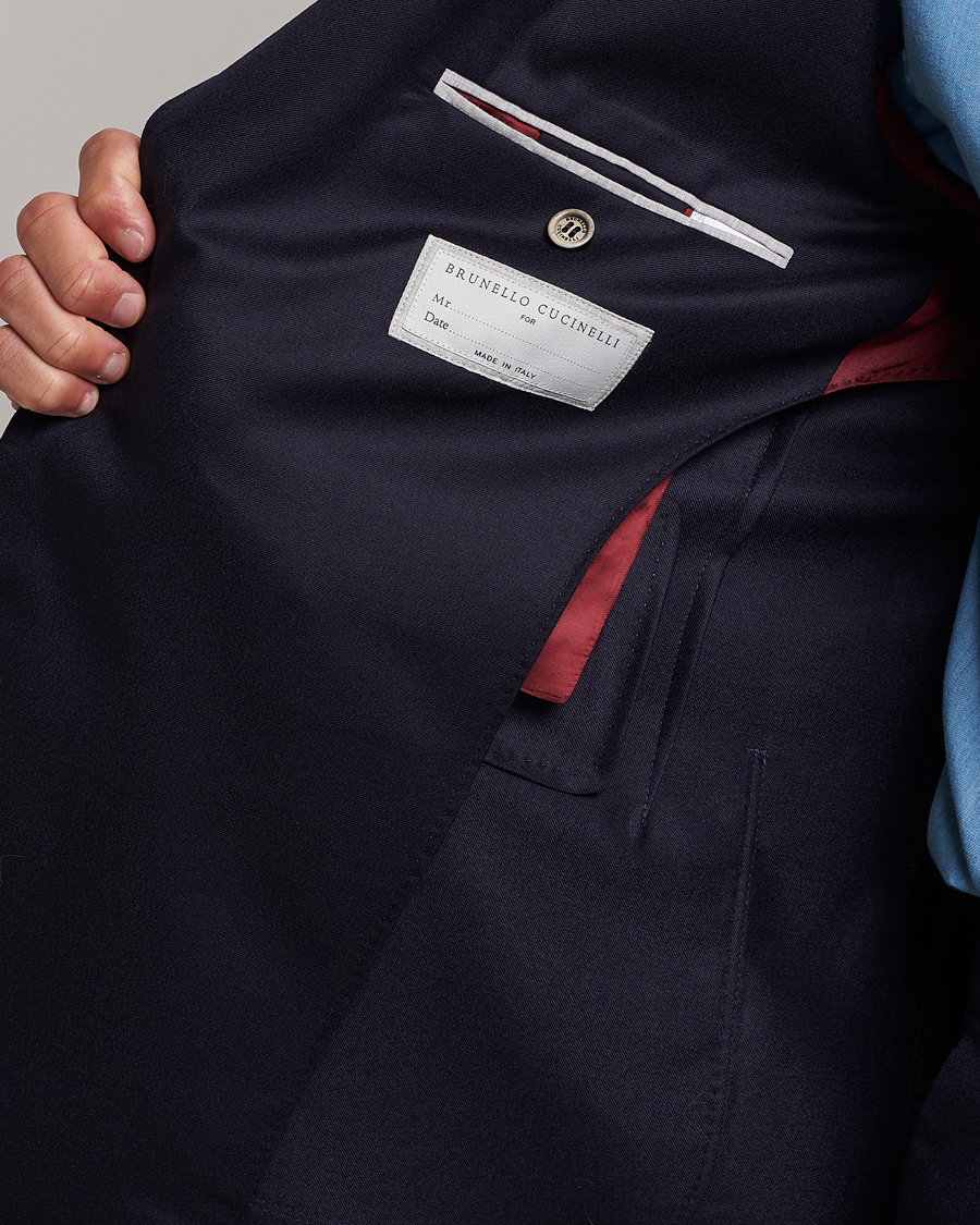 Hombres | Blazers | Brunello Cucinelli | Flannel Blazer Navy