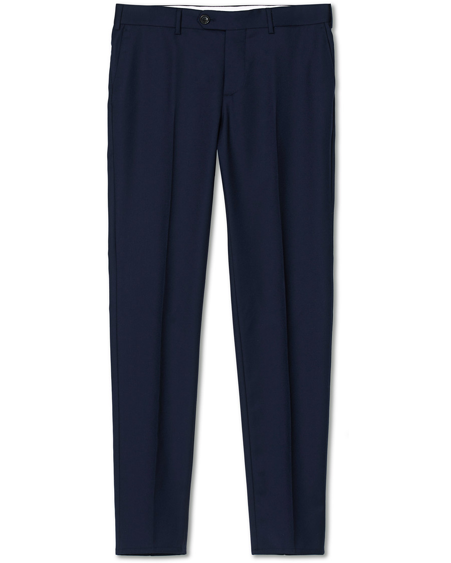 Hombres | Pantalones | Brunello Cucinelli | Slim Fit Super 120s Flannel Trousers Navy