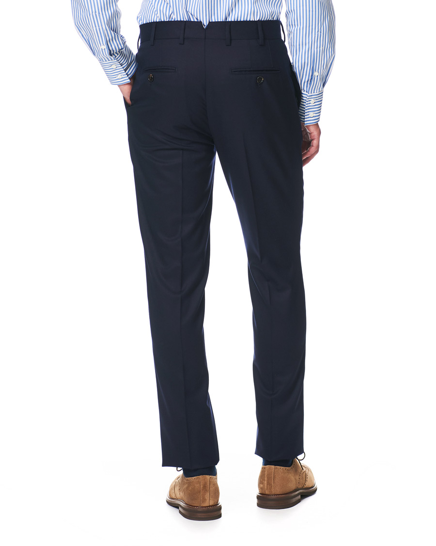 Hombres | Pantalones | Brunello Cucinelli | Slim Fit Super 120s Flannel Trousers Navy