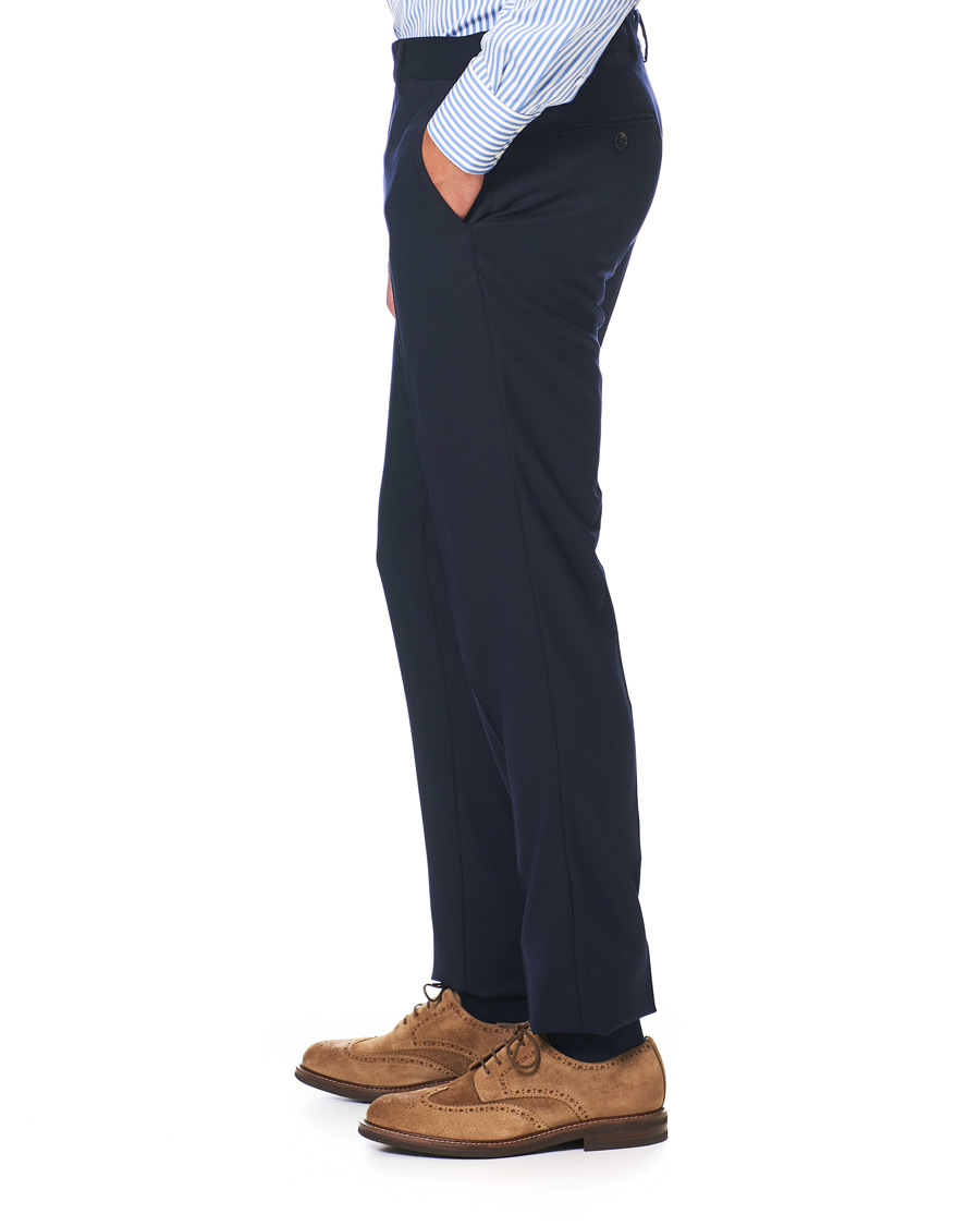 Hombres | Pantalones | Brunello Cucinelli | Slim Fit Super 120s Flannel Trousers Navy