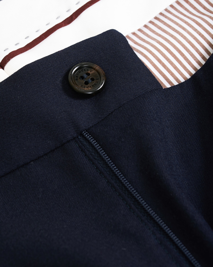 Hombres | Pantalones | Brunello Cucinelli | Slim Fit Super 120s Flannel Trousers Navy