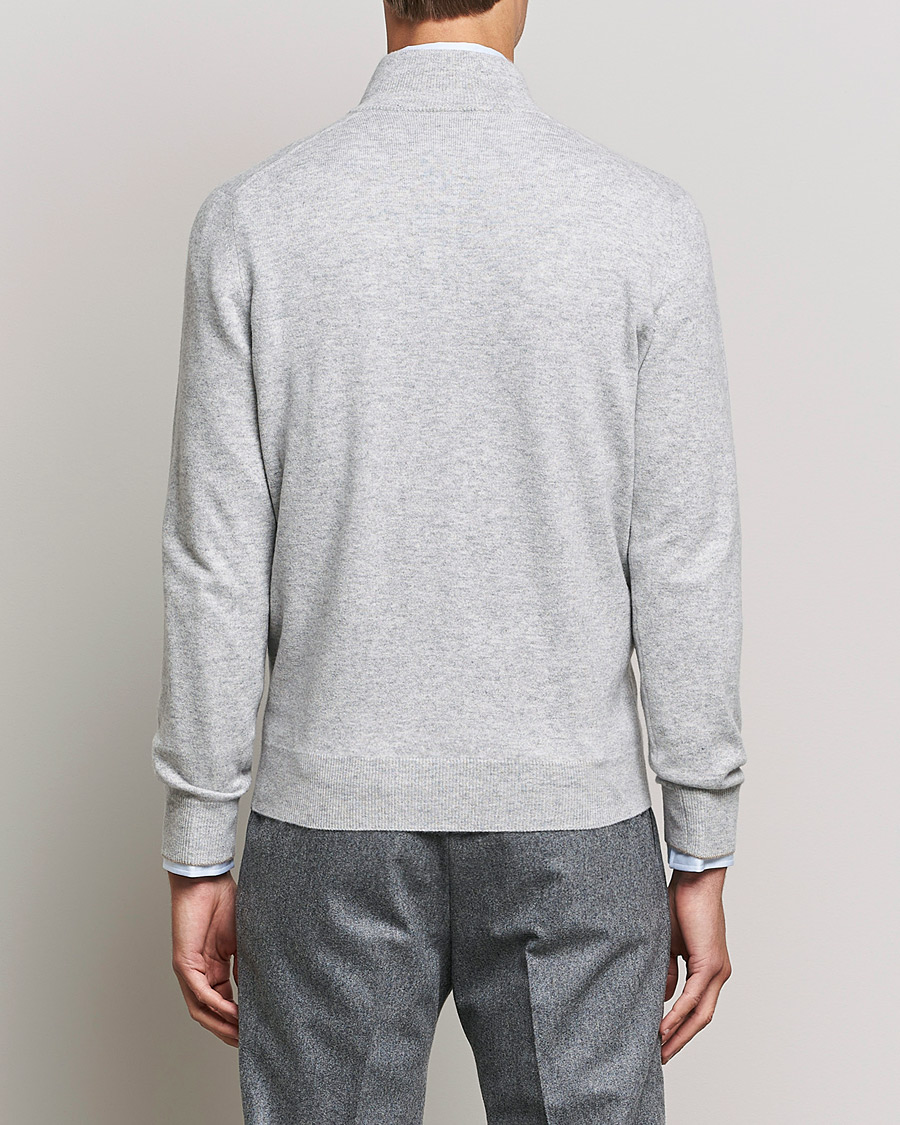 Hombres | Jerséis y prendas de punto | Brunello Cucinelli | 2 Ply Cashmere Half Zip Light Grey