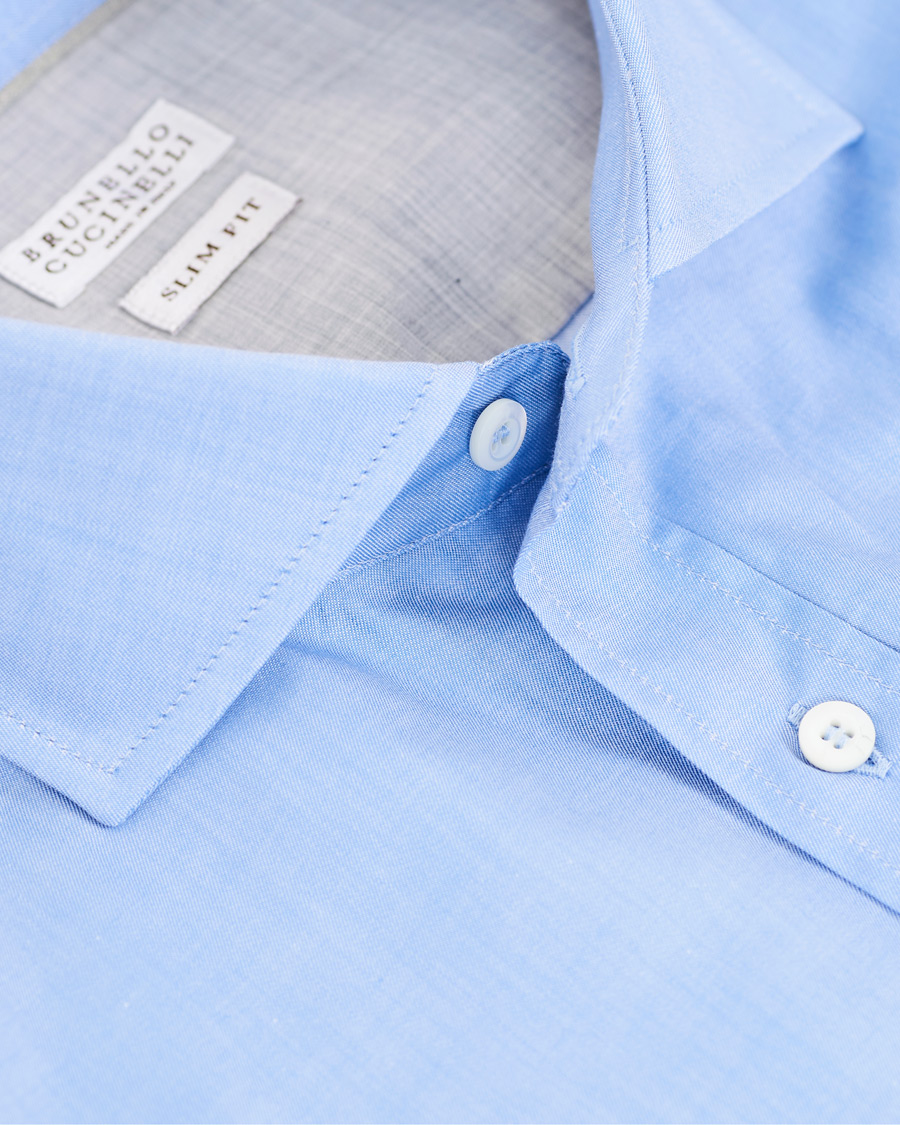 Hombres | Camisas | Brunello Cucinelli | Slim Fit Twill Shirt Blue
