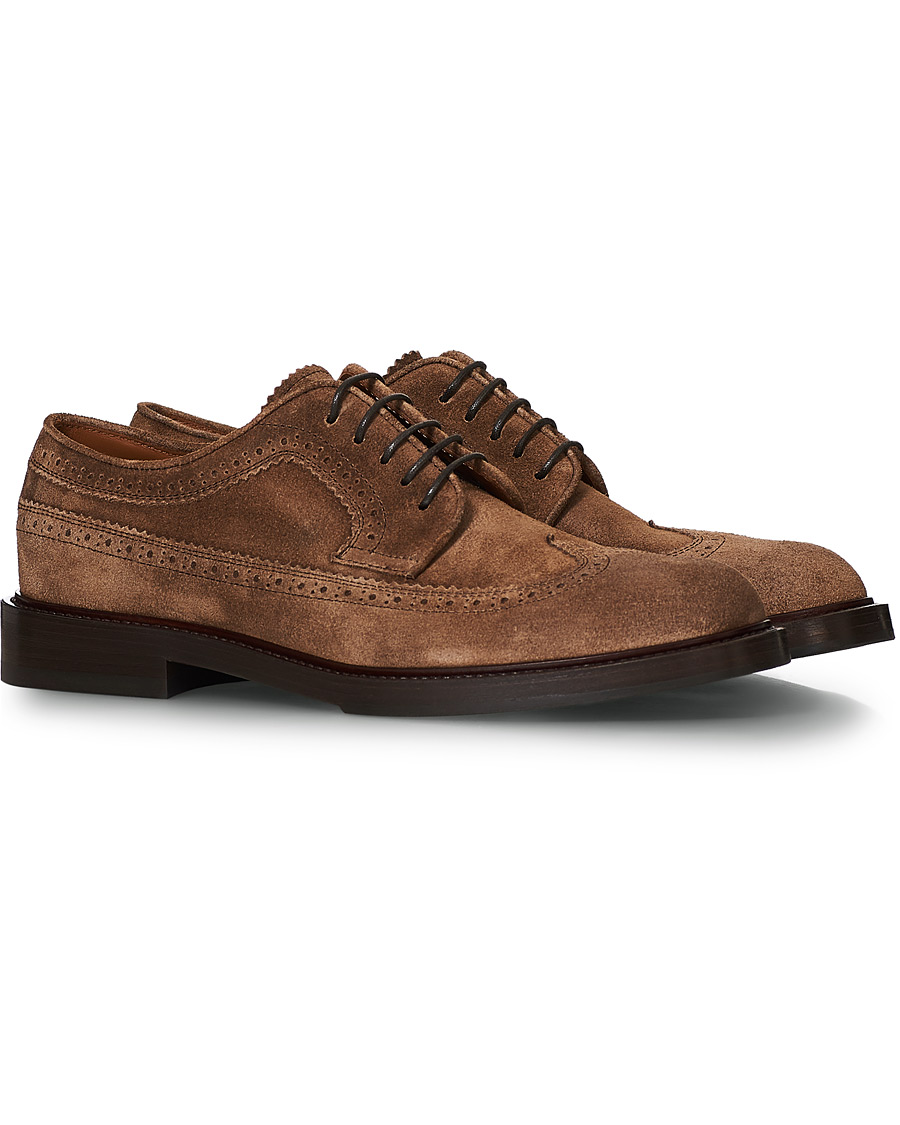Hombres | Brunello Cucinelli Longwing Brogue Brown Suede | Brunello Cucinelli | Longwing Brogue Brown Suede
