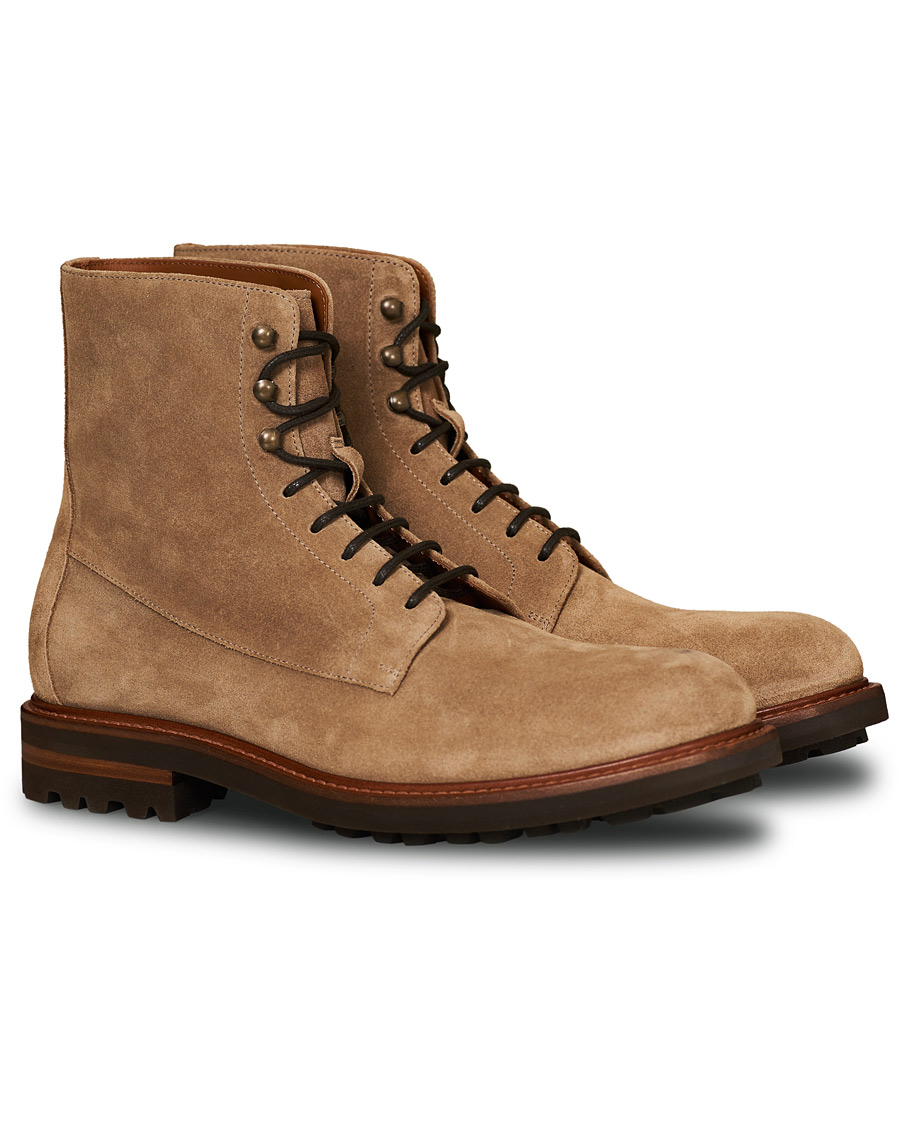 Hombres | Brunello Cucinelli Plain Toe Leather Boot Sand Suede | Brunello Cucinelli | Plain Toe Leather Boot Sand Suede