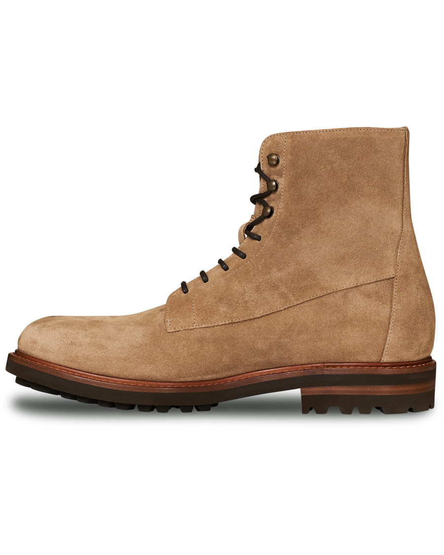 Hombres | Brunello Cucinelli Plain Toe Leather Boot Sand Suede | Brunello Cucinelli | Plain Toe Leather Boot Sand Suede
