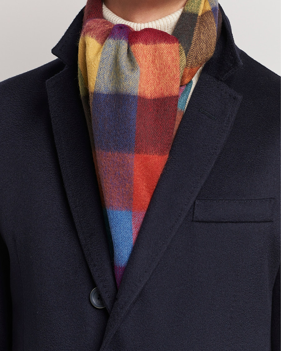 Hombres | Amanda Christensen Wool Block Check Scarf Multi | Amanda Christensen | Wool Block Check Scarf Multi