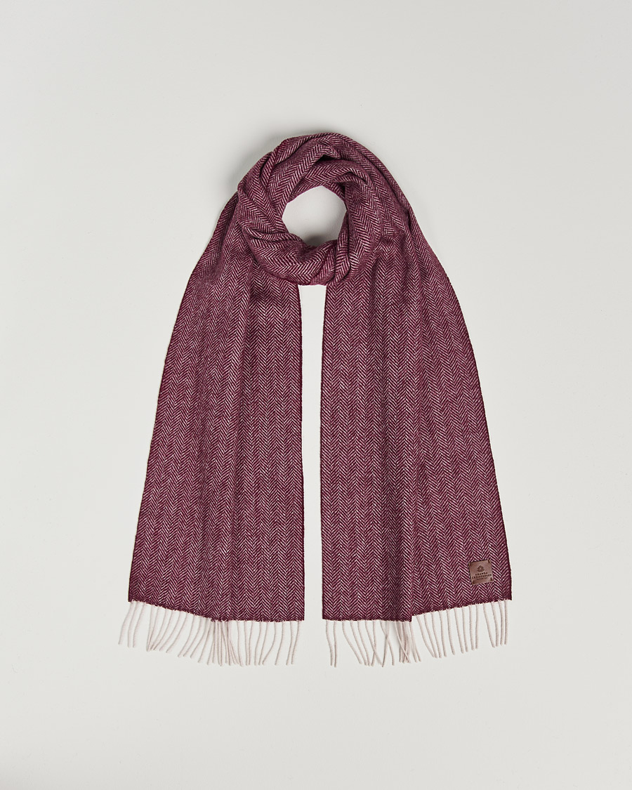 Hombres | Bufandas | Amanda Christensen | Wool Herringbone Scarf Wine