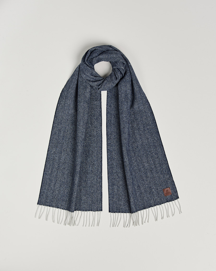 Hombres | Bufandas | Amanda Christensen | Wool Herringbone Scarf Navy