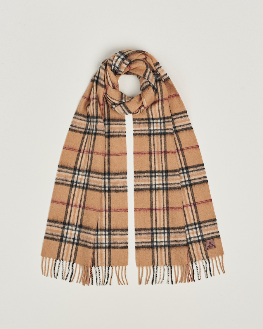 Hombres | Amanda Christensen Wool Check Scarf Beige | Amanda Christensen | Wool Check Scarf Beige
