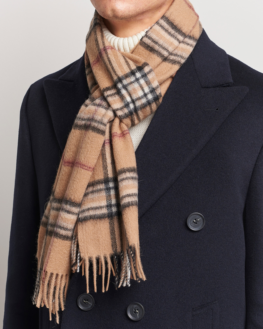 Hombres | Amanda Christensen Wool Check Scarf Beige | Amanda Christensen | Wool Check Scarf Beige