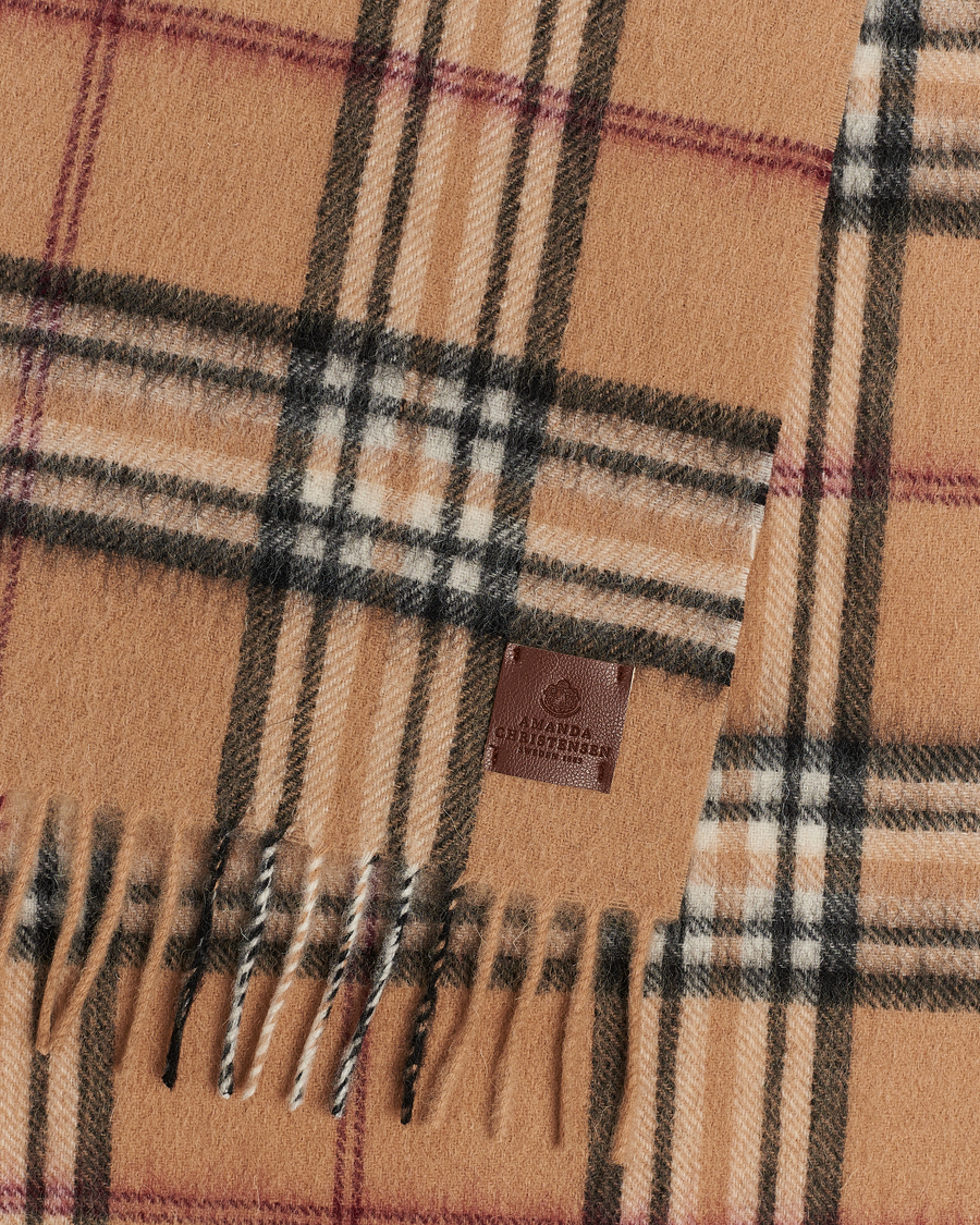 Hombres | Amanda Christensen Wool Check Scarf Beige | Amanda Christensen | Wool Check Scarf Beige