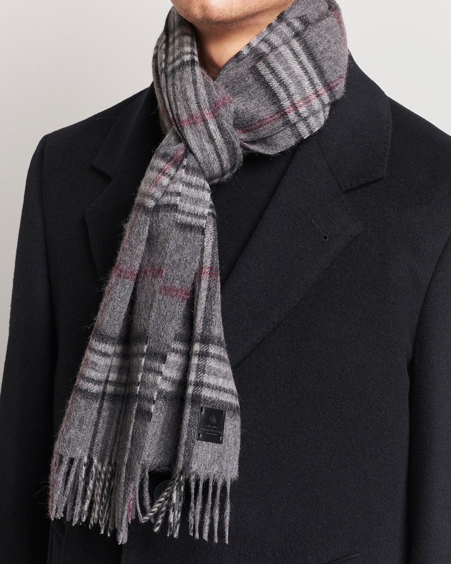 Hombres | Amanda Christensen Wool Check Scarf Grey | Amanda Christensen | Wool Check Scarf Grey