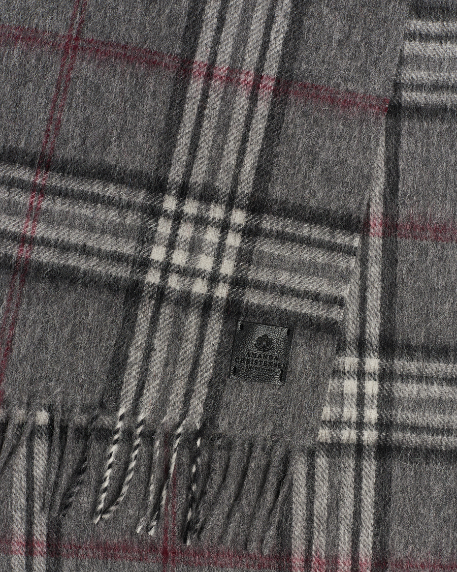 Hombres | Amanda Christensen Wool Check Scarf Grey | Amanda Christensen | Wool Check Scarf Grey