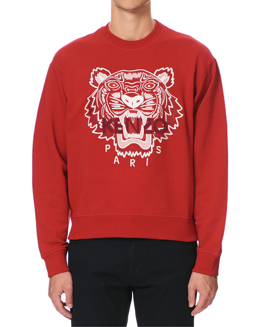 Hombres | Jerséis y prendas de punto | KENZO | Icon Tiger Crew Neck Sweatshirt Red