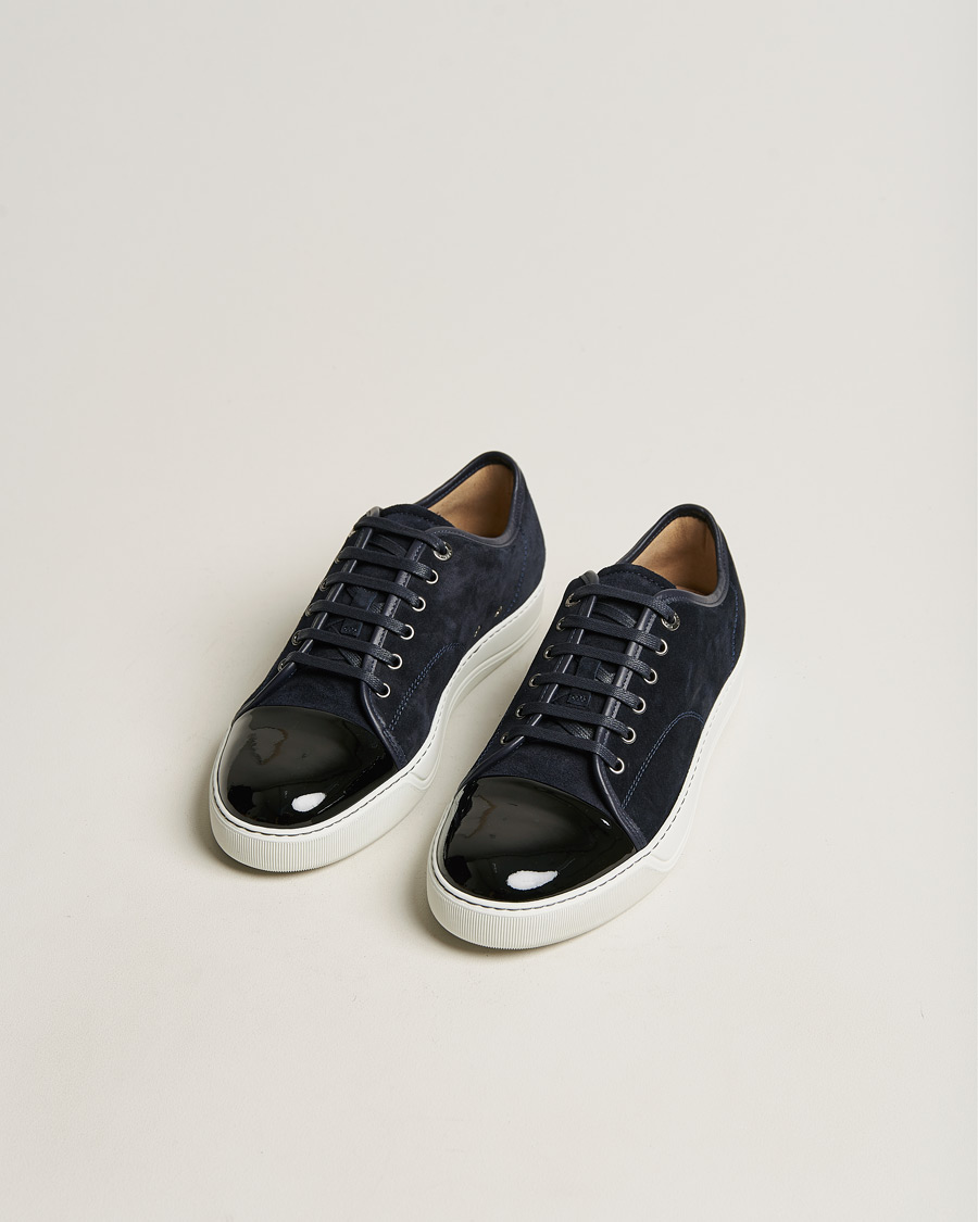 Hombres | Zapatos | Lanvin | Patent Cap Toe Sneaker Navy